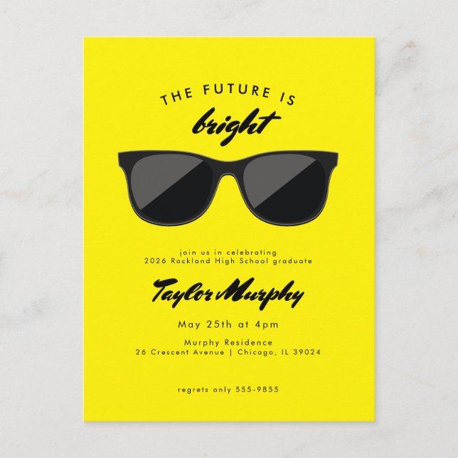 Retro Graduation Party Future is Bright Postcard Postkarte (Vorderseite)
