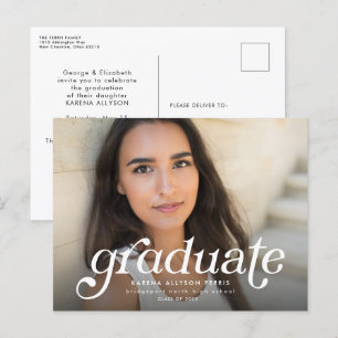 Retro-Graduierte Einladung Abschluss Postkarte