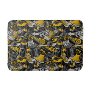 Retro Graffiti Urban Street Pattern Badematte