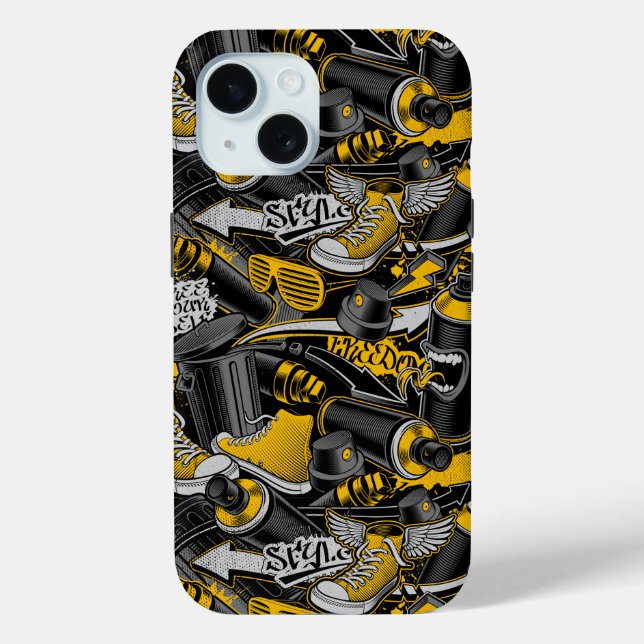 Retro Graffiti Urban Street Pattern Case-Mate iPhone Hülle (Rückseite)