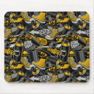 Retro Graffiti Urban Street Pattern Mousepad