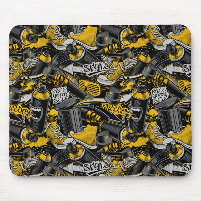 Retro Graffiti Urban Street Pattern Mousepad (Vorne)