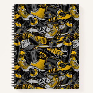 Retro Graffiti Urban Street Pattern Notizbuch