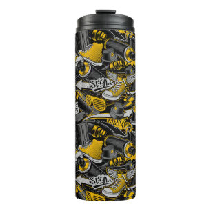 Retro Graffiti Urban Street Pattern Thermosbecher