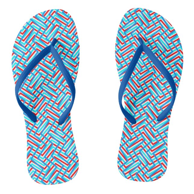 Retro-Grafik in Rot und Blau Flip Flops (Fußbett)