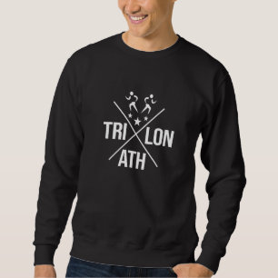 Retro-Grafik Lauf Rad Schwimmen Triathlon Triathle Sweatshirt