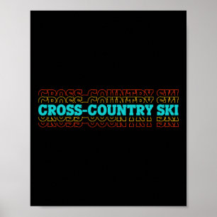 Retro-Grafik Skilanglauf Wintersport B Poster