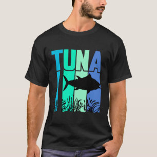 Retro Grafik Thunfisch Silhouette Ozean T-Shirt
