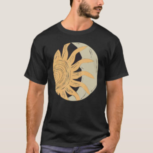 Retro-Grafikt-Shirts mit Sonne und Mond für Damen T-Shirt