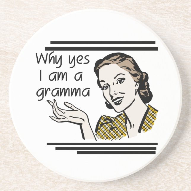 Retro Gramma T-Shirts und Geschenke Getränkeuntersetzer (Vorne)