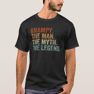 Retro Grampy The Man Myth Legend Daddy Grandpa Fet T-Shirt