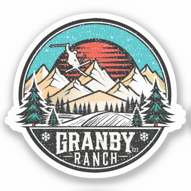 Retro Granby Ranch Ski Aufkleber (Vorderseite)