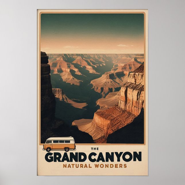 Retro Grand Canyon Adventure Poster (Vorne)