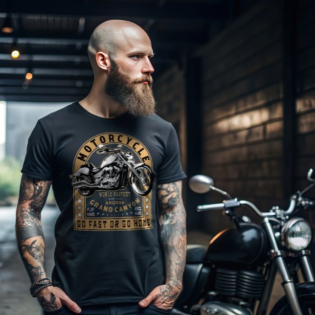 Retro Grand Canyon Motorrad T-Shirt (Von Creator hochgeladen)