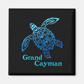 Retro Grand Cayman Inseln Meeresschildkröte tribal Magnet