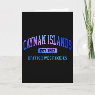 Retro Grand Cayman Islands Buntes Architektur-Text Karte
