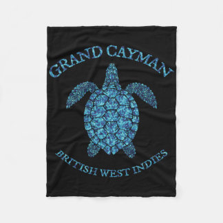 Retro Grand Cayman Islands Sea Turtle Graphic Vint Fleecedecke