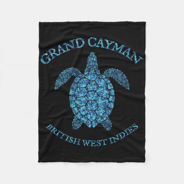 Retro Grand Cayman Islands Sea Turtle Graphic Vint Fleecedecke (Vorderseite)