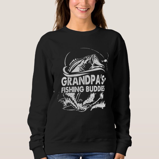 Retro Grandpas Fishing Buddies Vintage Fishing Gra Sweatshirt (Vorderseite)