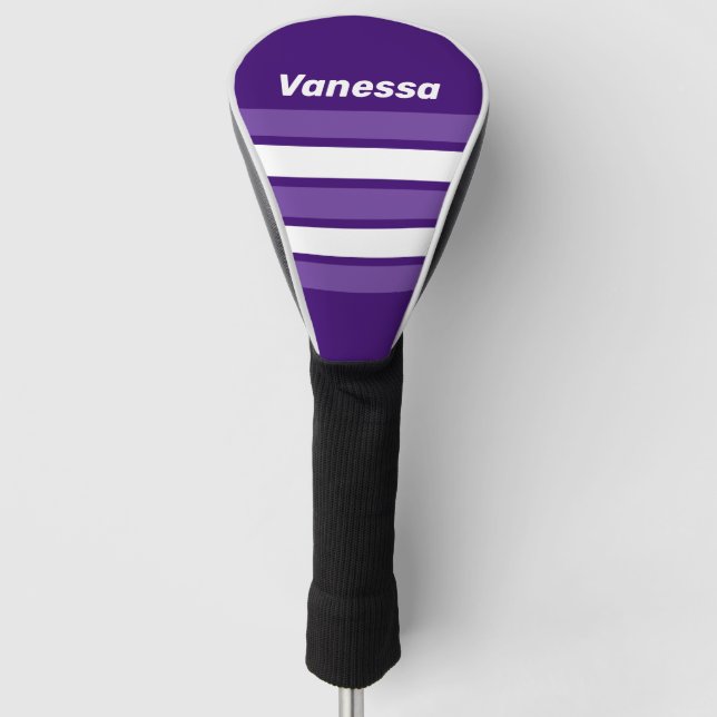 Retro Grapevine Grove Across Striping with Name Golf Headcover (Vorderseite)