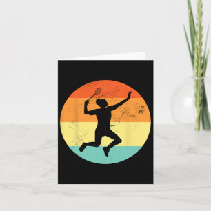 Retro Graphic Badminton Player Shuttle Player Spor Karte
