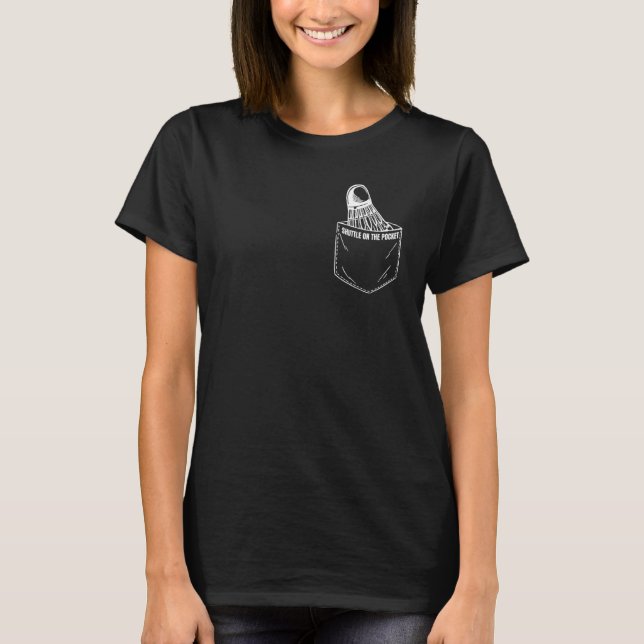 Retro Graphic Badminton Player Shuttlecock Player T-Shirt (Vorderseite)