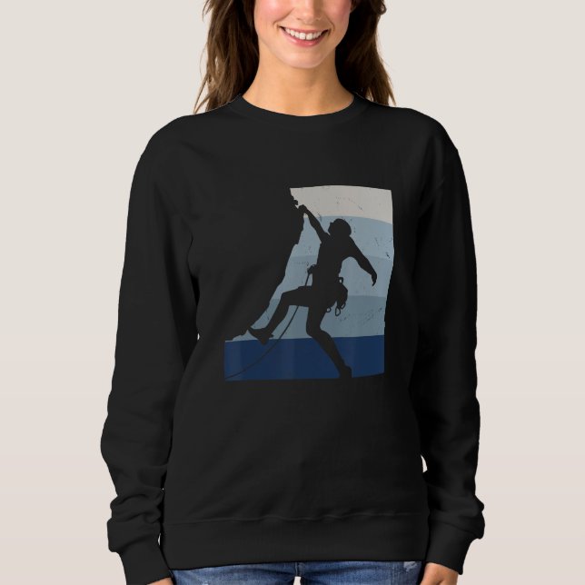 Retro Graphic Climbing Bouldering Rock Climber Mou Sweatshirt (Vorderseite)