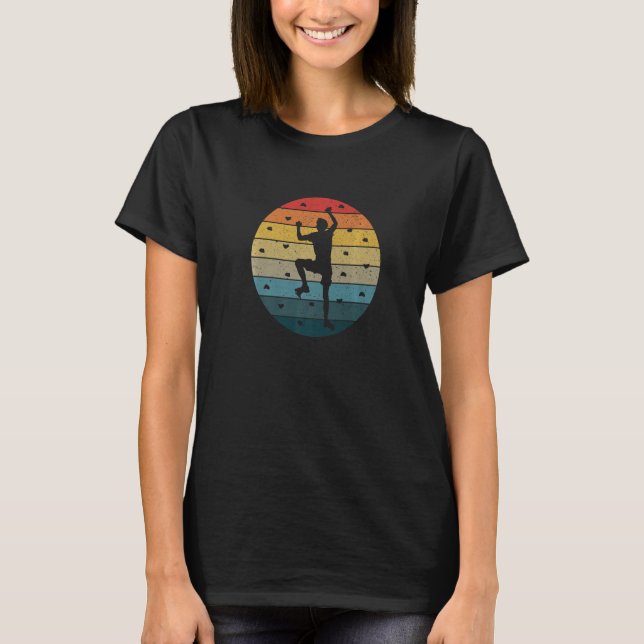 Retro Graphic Climbing Bouldering Rock Climber Mou T-Shirt (Vorderseite)
