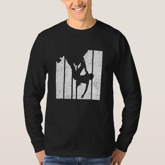 Retro Graphic Climbing Bouldering Rock Climber Mou T-Shirt (Vorderseite)