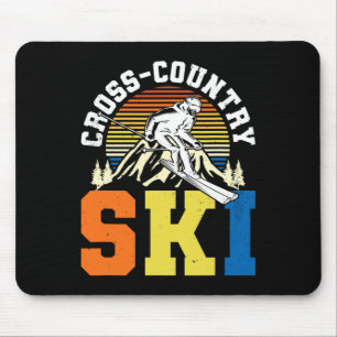 Retro Graphic Cross Country Ski Winter Sports B Mousepad