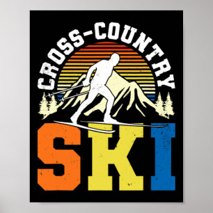 Retro Graphic Cross Country Ski Winter Sports B Poster