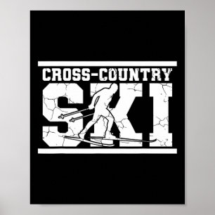 Retro Graphic Cross Country Ski Winter Sports B Poster