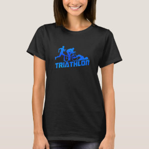 Retro Graphic Run Bike Swim Triathlon Triathlete S T-Shirt