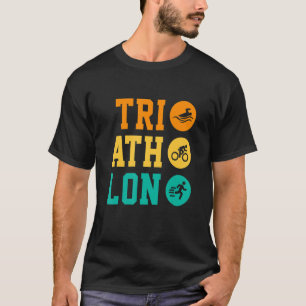 Retro Graphic Run Bike Swim Triathlon Triathlete S T-Shirt