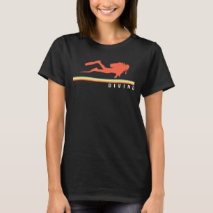 Retro Graphic Scuba Diving Apnoe Diver Schnorcheln T-Shirt