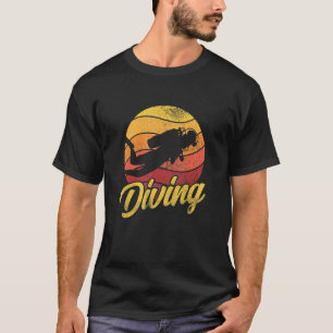 Retro Graphic Snorkeler Scuba Diver Schnorchel T-Shirt