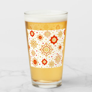 Retro Graphic Snowflake Print Glas