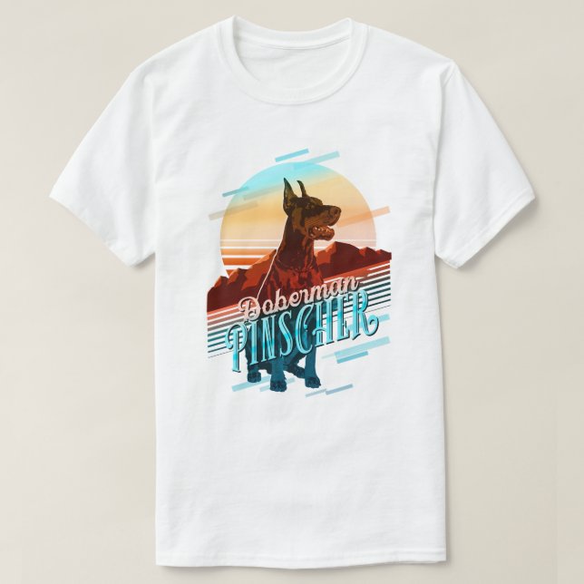 Retro Graphics Doberman Multi-Color ID754 T-Shirt (Design vorne)