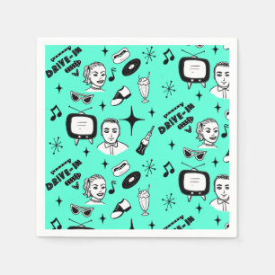 Retro Graphics Nostalgic zum Geburtstag der 50er J Serviette