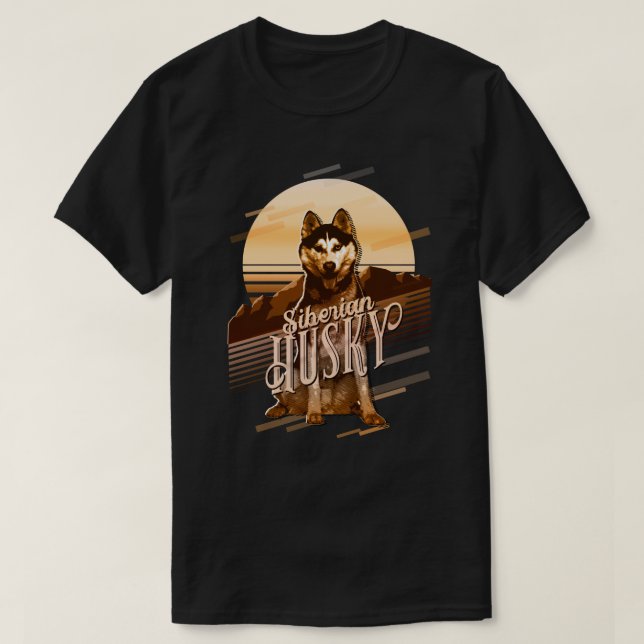 Retro Graphics Siberian Husky Gold ID754 T-Shirt (Design vorne)