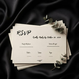 Retro-Grau Handgeschriebene Kritzel-Hochzeits-RSVP RSVP Karte