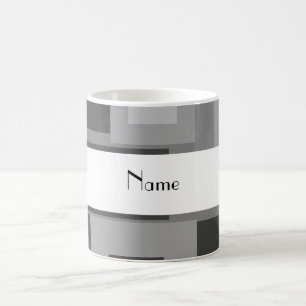 Retro Grau quadriert personalisierten Namen Kaffeetasse
