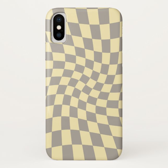 Retro Graue gelbe Pastelltafel Case-Mate iPhone Hülle (Rückseite)