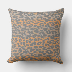 Retro Graue Leopardendruckhaut Kissen
