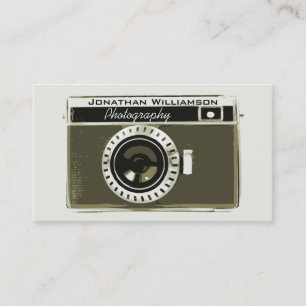 Retro Gray Camera Fotografy Business Cards Visitenkarte