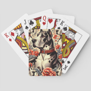 Retro Great Dane Illustration Spielkarten