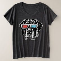 Retro Great Dane mit 3D Gläser Womens Shirt