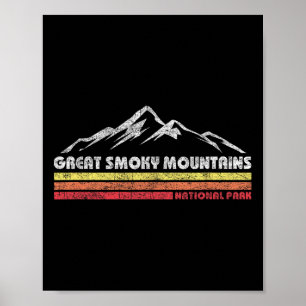 Retro Great Smoky Mountains Nationalpark Herren Da Poster