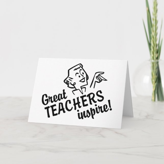 Retro Great Teachers Inspirierte Grußkarten Karte (Vorderseite)