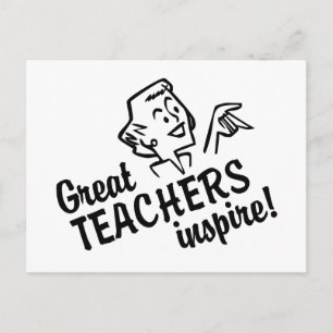 Retro Great Teachers Inspirierte Postkarte